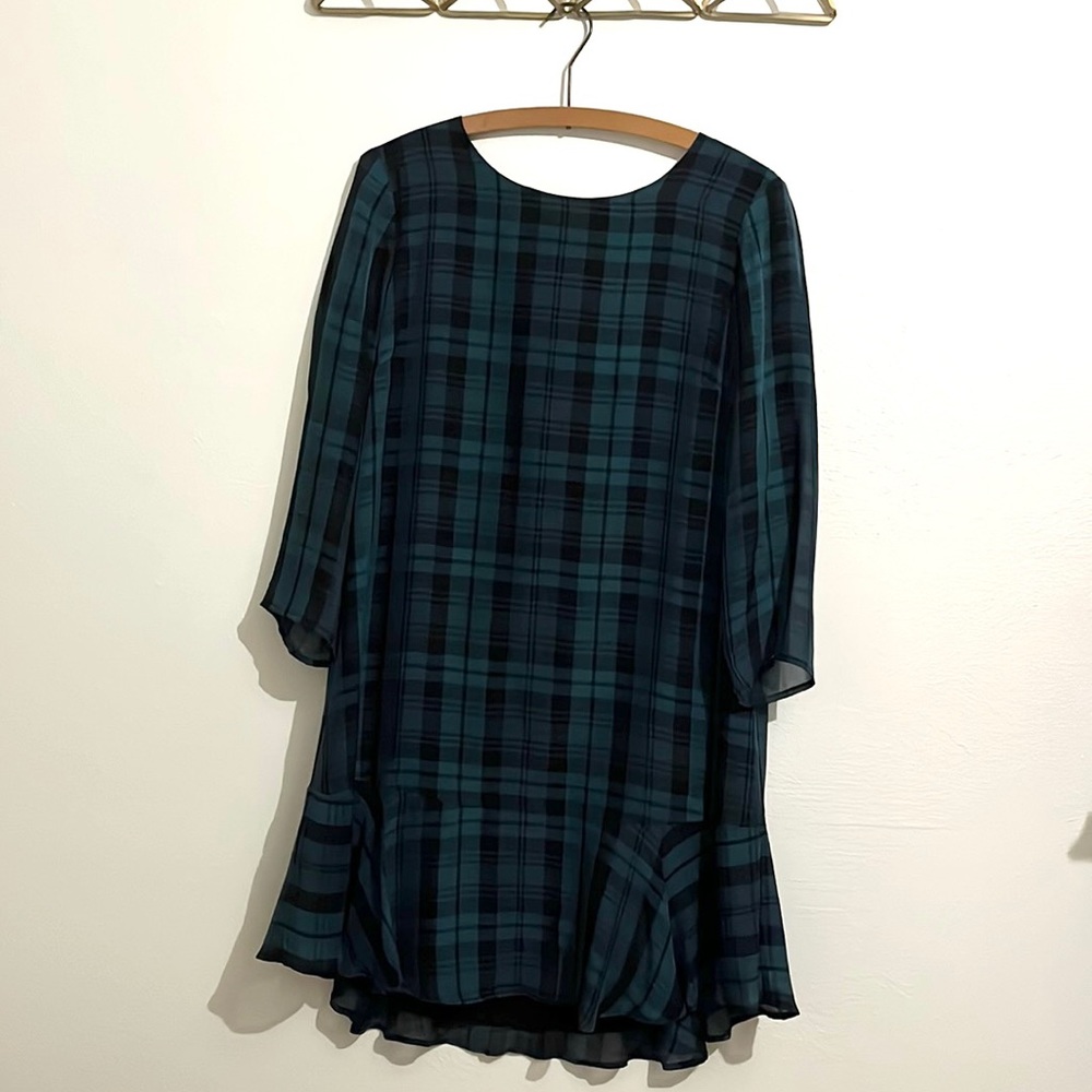 Green plaid Madewell dress in a size 4.